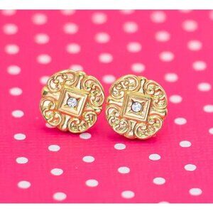 Vintage Victorian Rhinestone Center Stud Earrings by Avon - P7